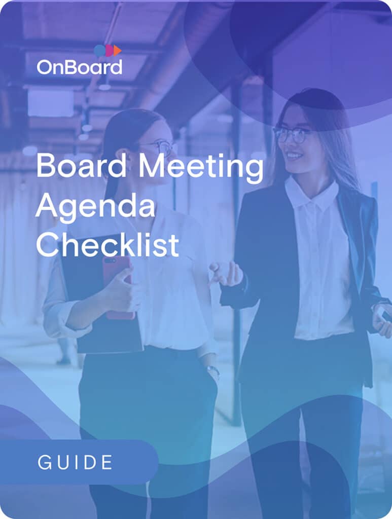 Board meeting agenda checklist