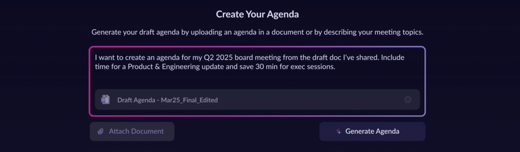 Agenda AI screenshot