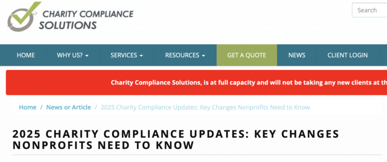 Charity Compliance Solutions screenshot