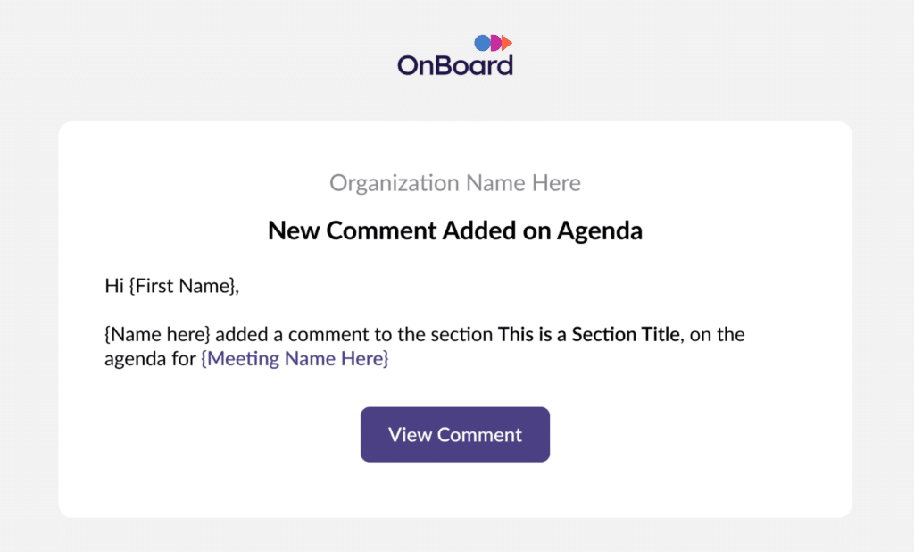 Agenda Collaboration New Comment screenshot