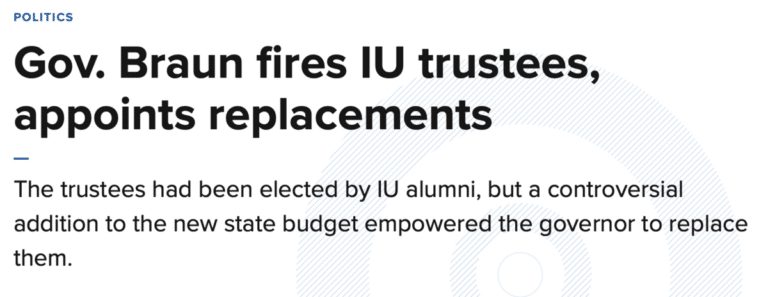 Braun fires IU trustees